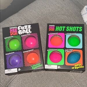 Needoh 2 sets - Teenie Hot Shots and Teenie Fuzz Ball